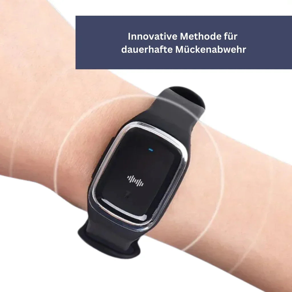 MückenSafe Ultraschall-Armband mit LED-Anzeige