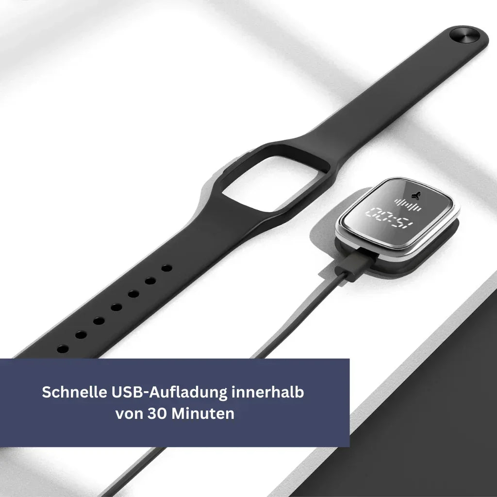 MückenSafe Ultraschall-Armband mit LED-Anzeige
