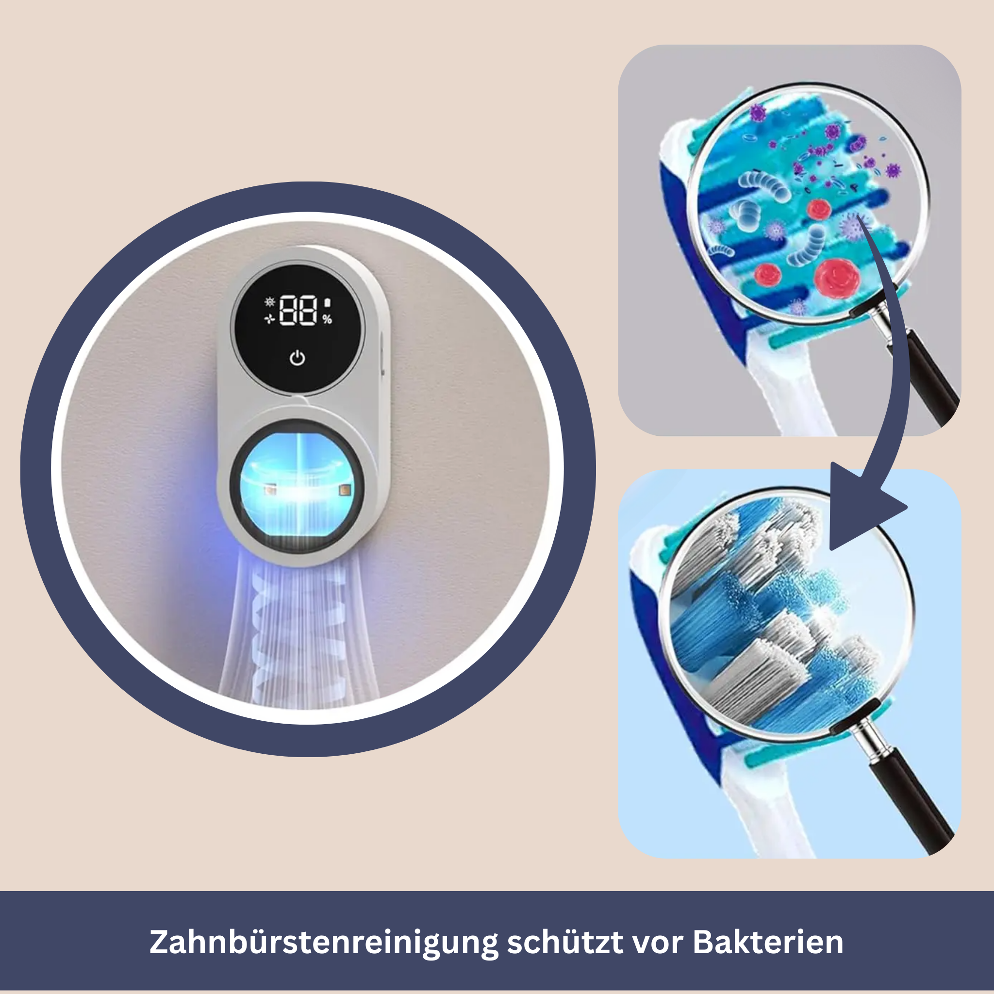 Intelligenter Zahnbürstenhalter mit Reinigungsfunktion