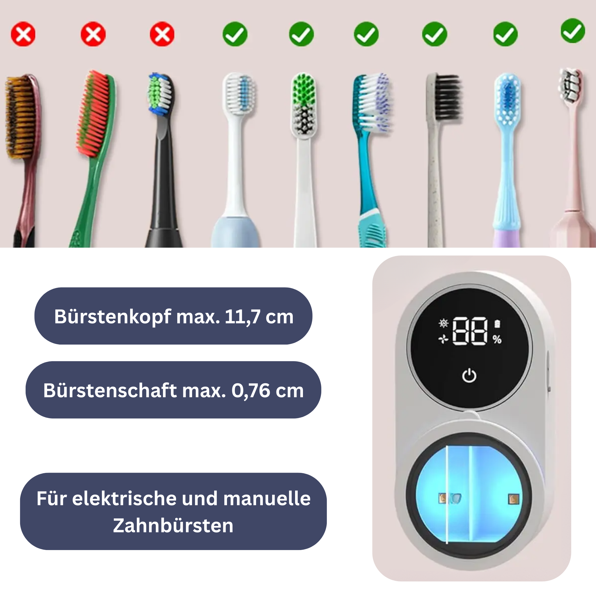 Intelligenter Zahnbürstenhalter mit Reinigungsfunktion