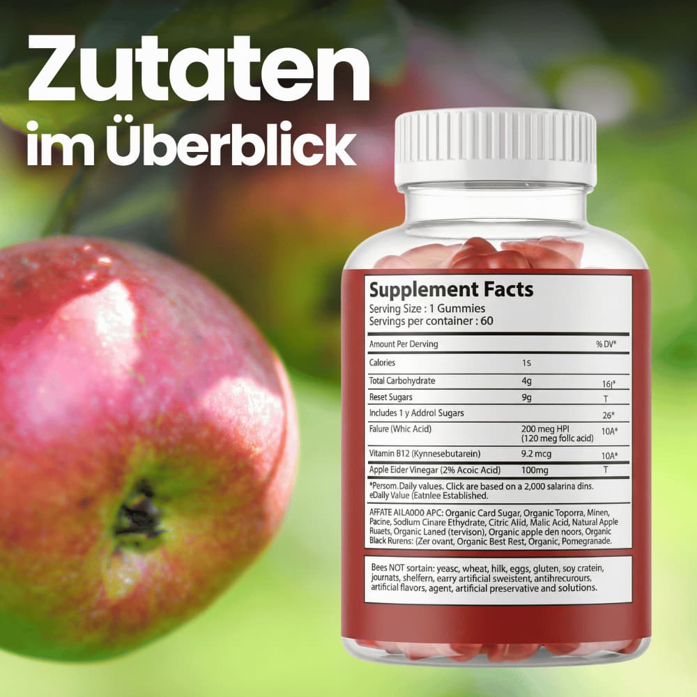 Apfelessig Gummies - Unterstützung von Verdauung & Gewichtskontrolle