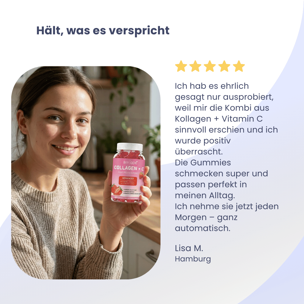 Kollagen + Vitamin C Gummies für Haut, Haare & Nägel