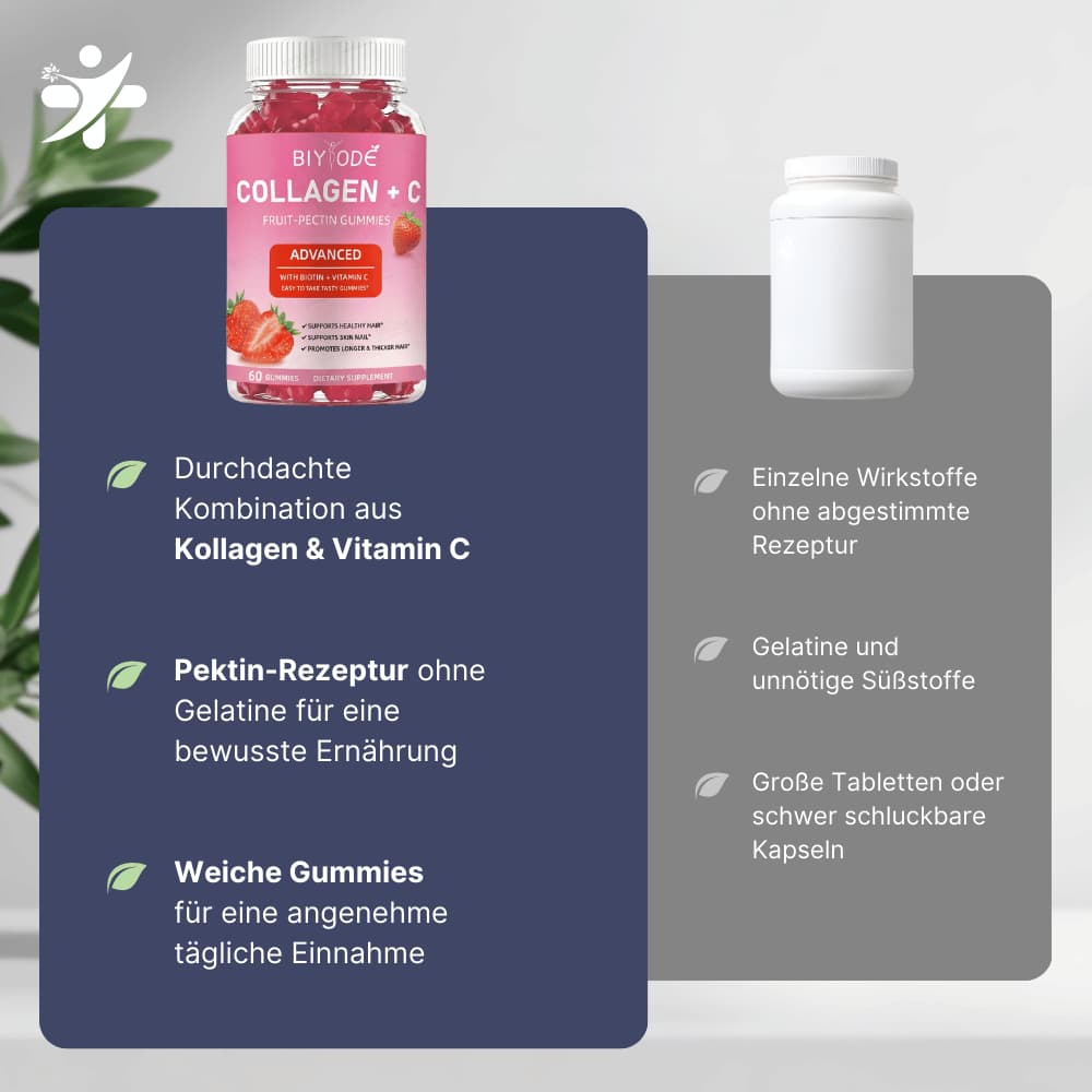 Kollagen + Vitamin C Gummies für Haut, Haare & Nägel