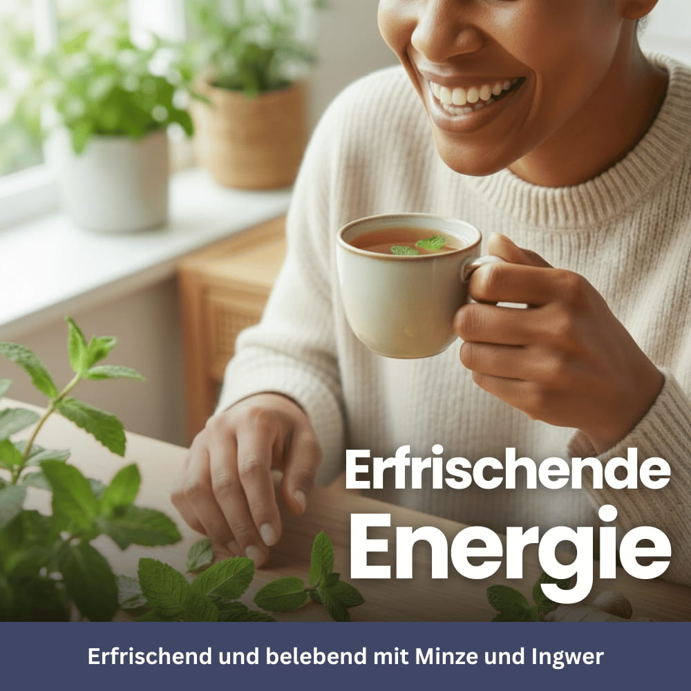 Kräutertee-Mischung mit Grüntee, Ingwer & Zitronengras
