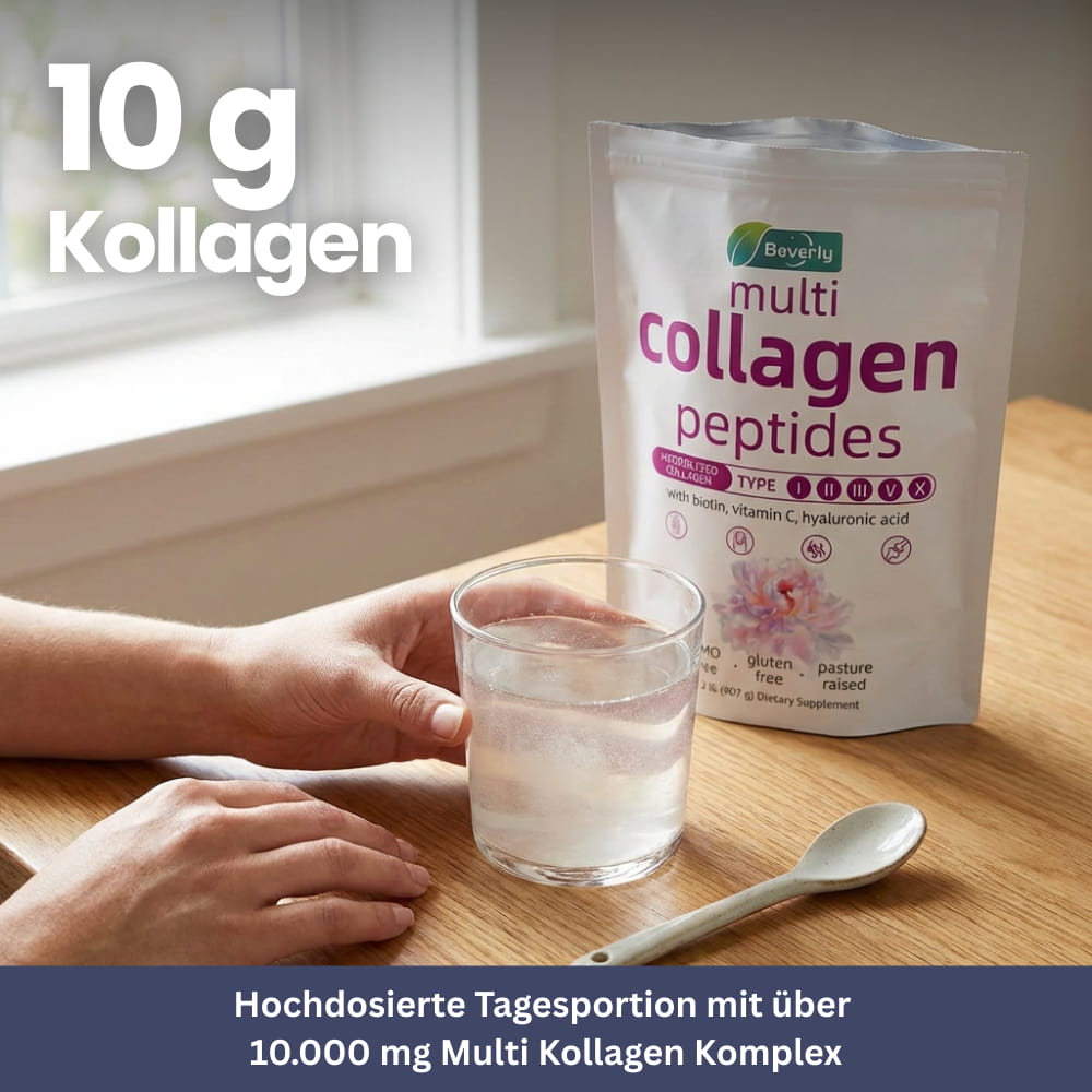 Multi-Kollagen Peptide Pulver für Haut, Haare & Nägel