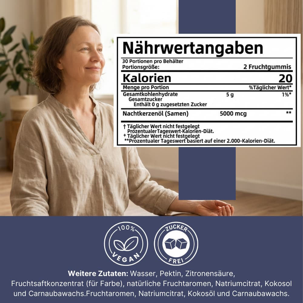 Nachtkerzenöl Gummies – Für Haut & Hormonbalance