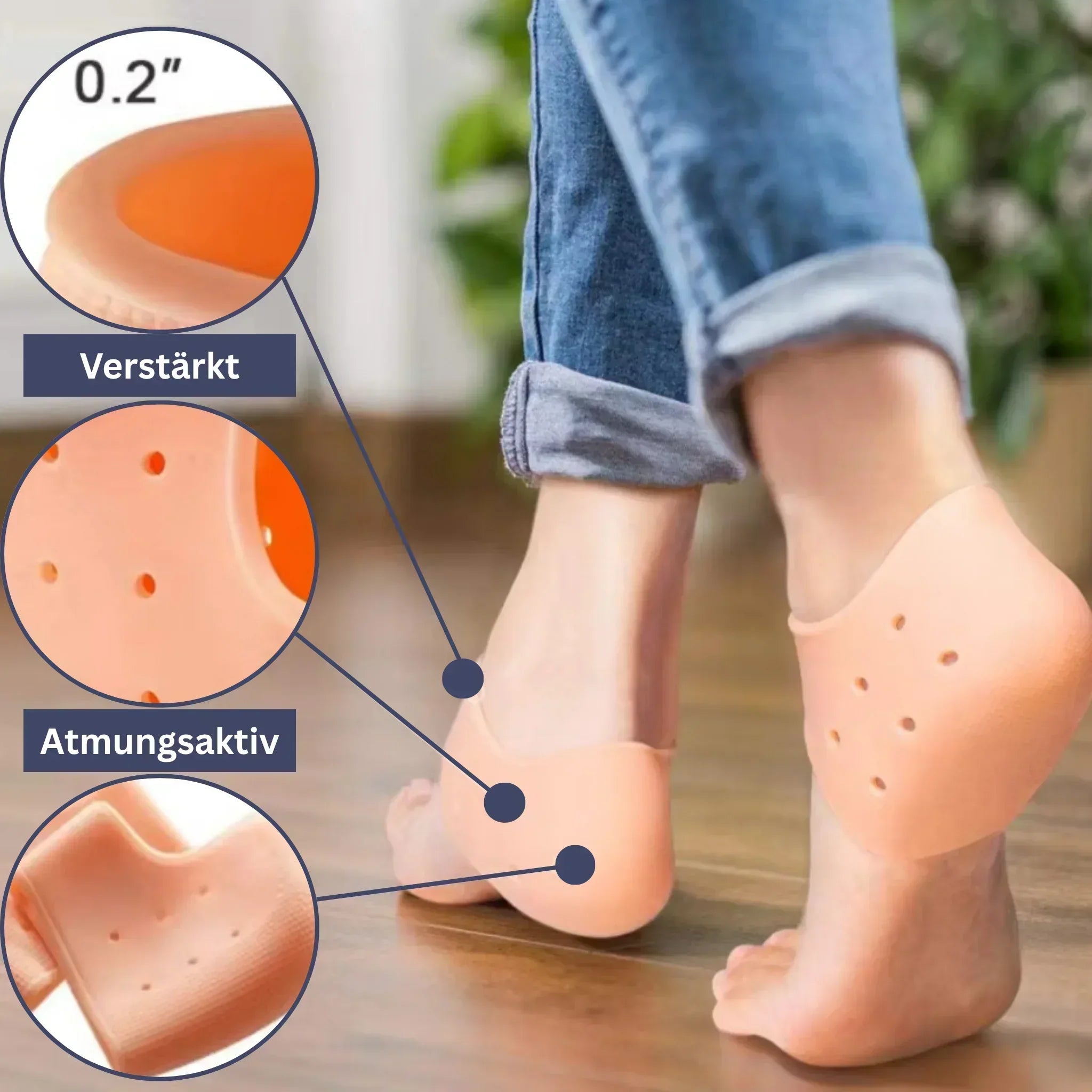 SilkProtect Wiederverwendbare Silikon-Fersensocken
