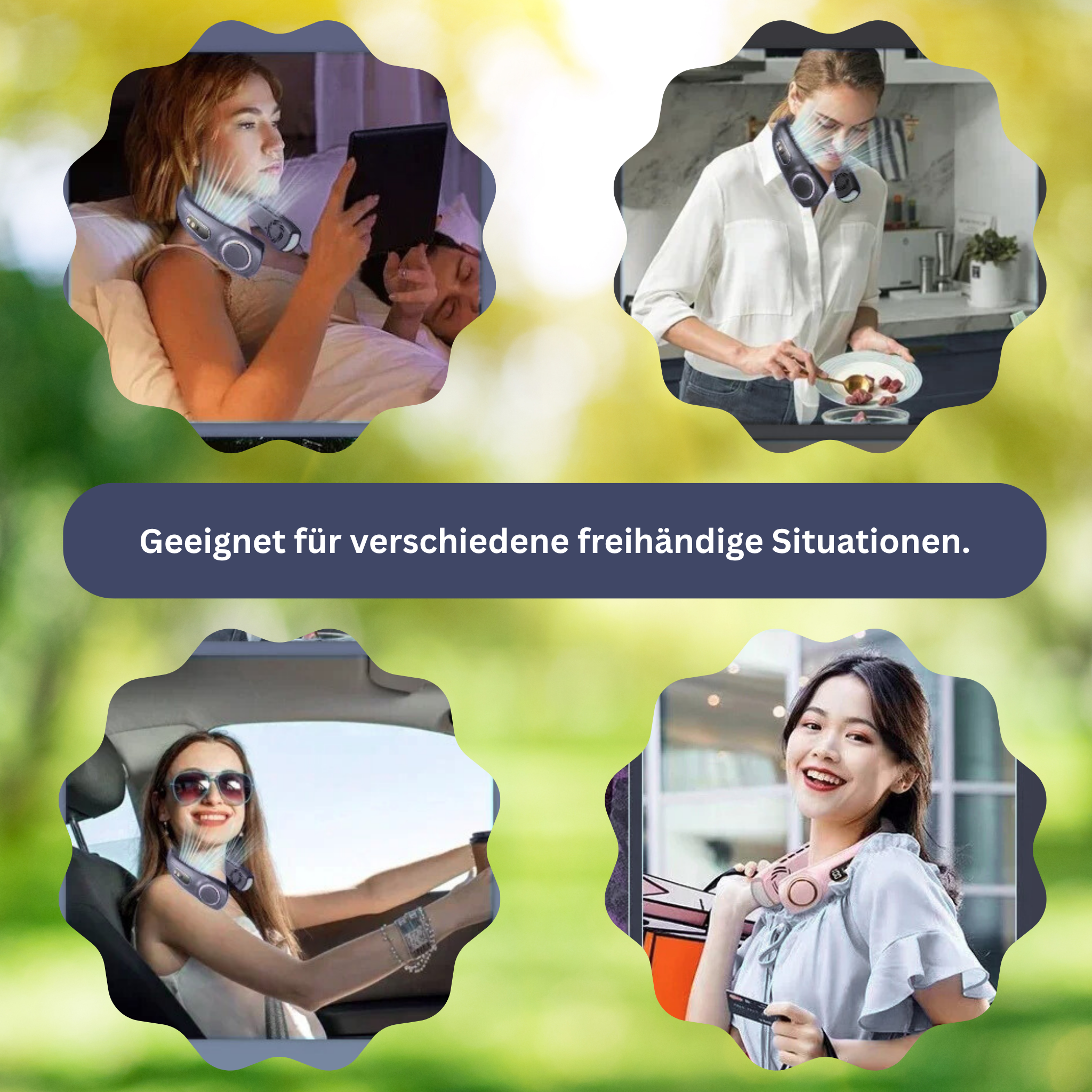 Portable neck fan with LED cooling plates