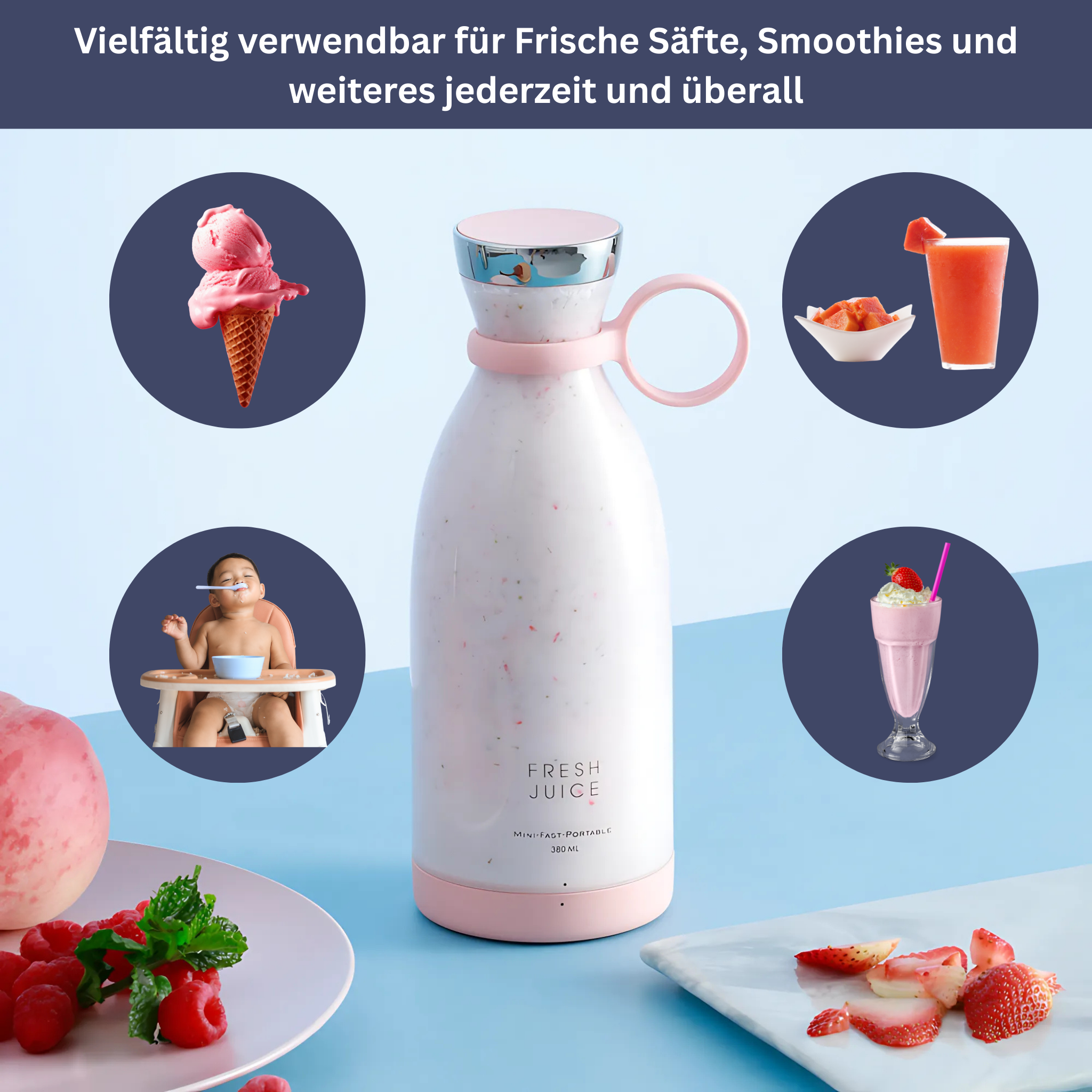Electric mini blender for juice and smoothie