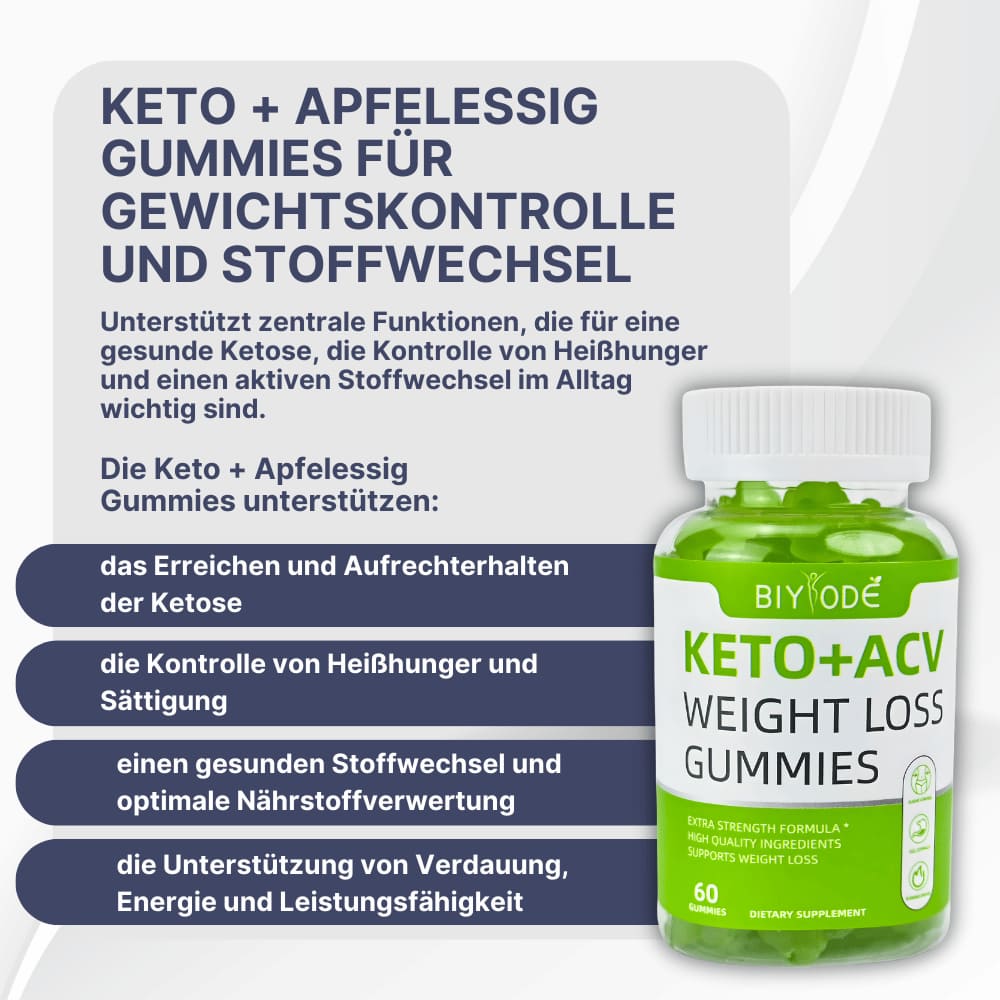 Keto + Apfelessig Gummies – Unterstützung der Gewichtskontrolle
