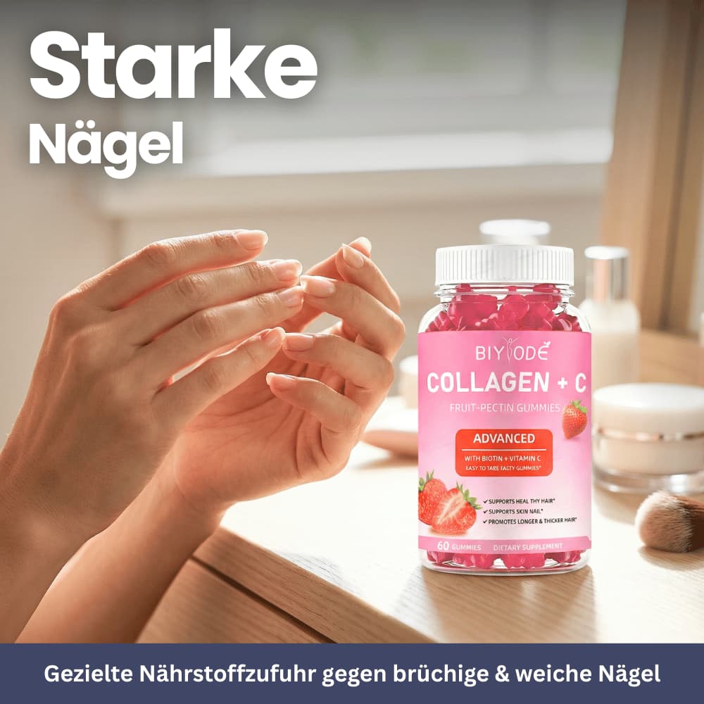 Kollagen + Vitamin C Gummies für Haut, Haare & Nägel