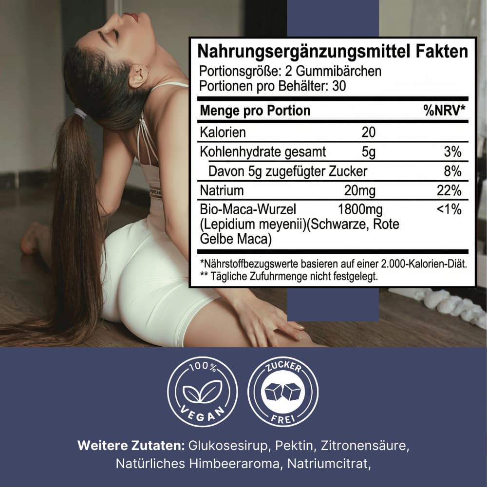 Maca Gummies für Frauen – Energie & Wohlbefinden