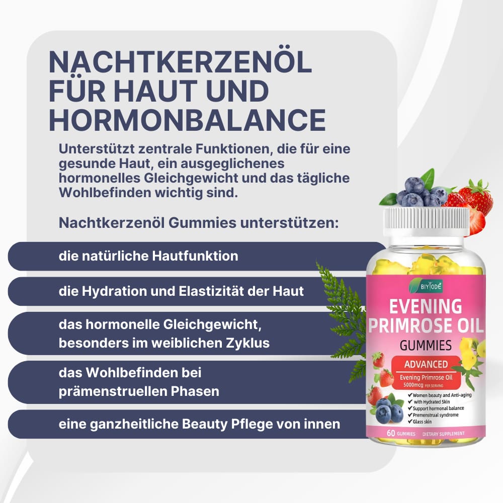 Nachtkerzenöl Gummies – Für Haut & Hormonbalance