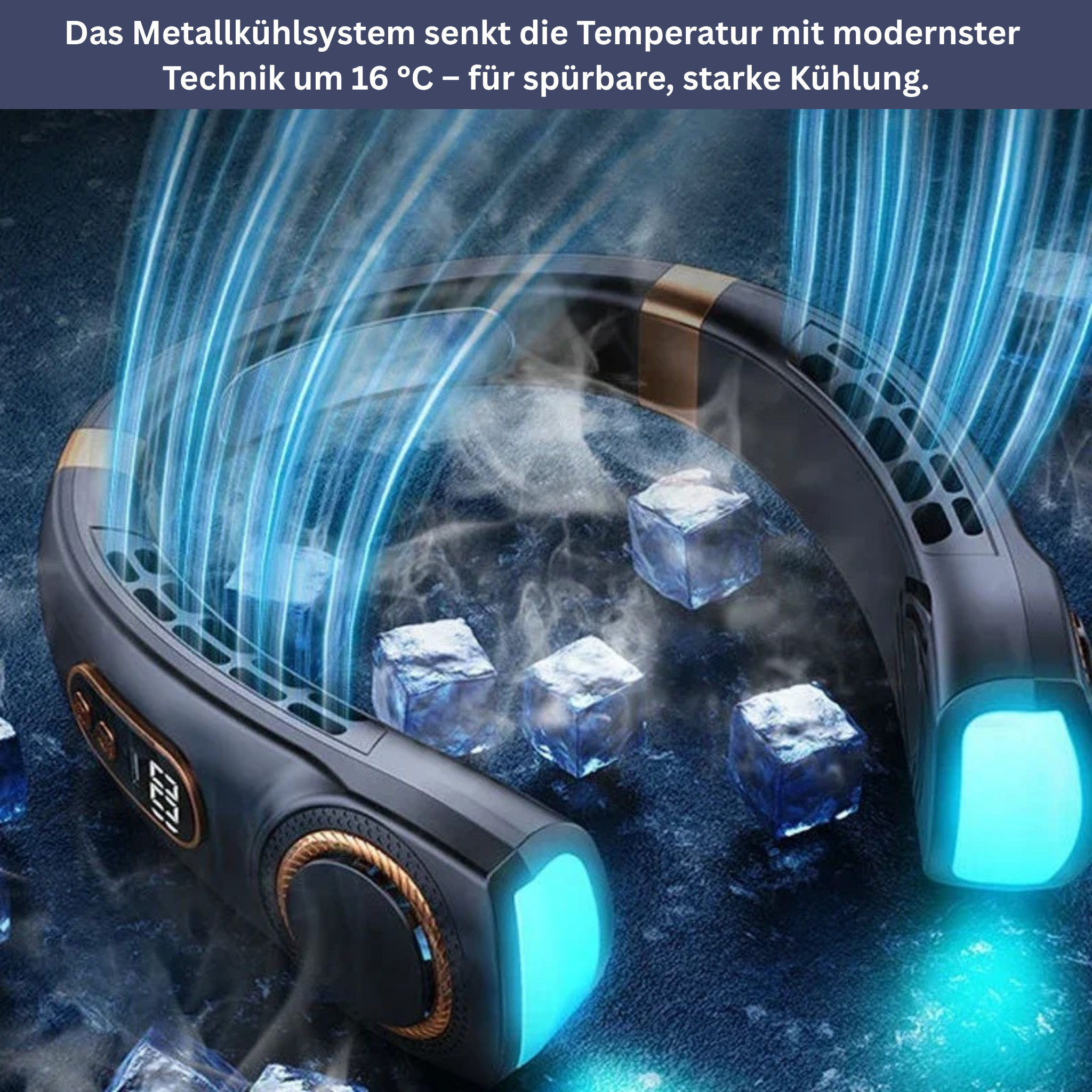 Portable neck fan with LED cooling plates