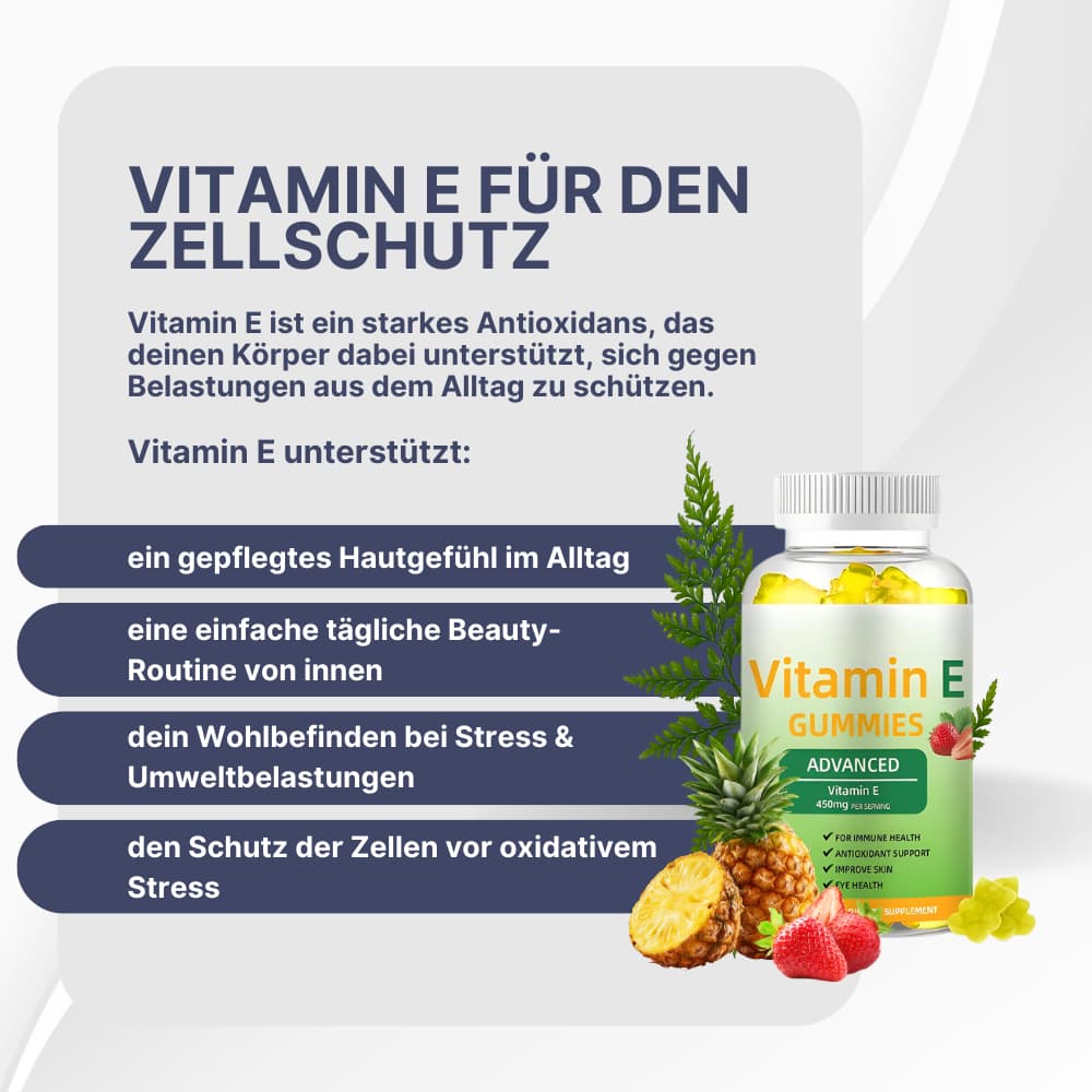Vitamin E Gummies – Hautpflege & Zellschutz