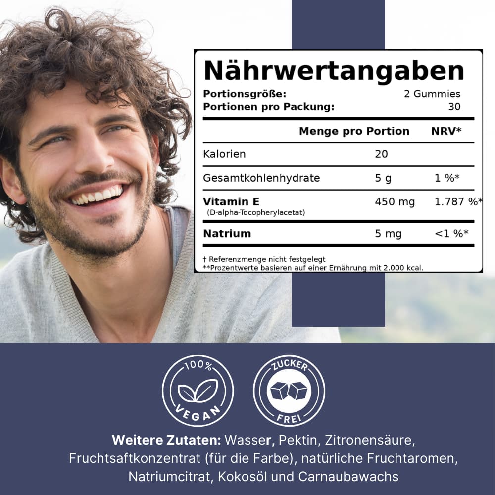 Vitamin E Gummies – Hautpflege & Zellschutz