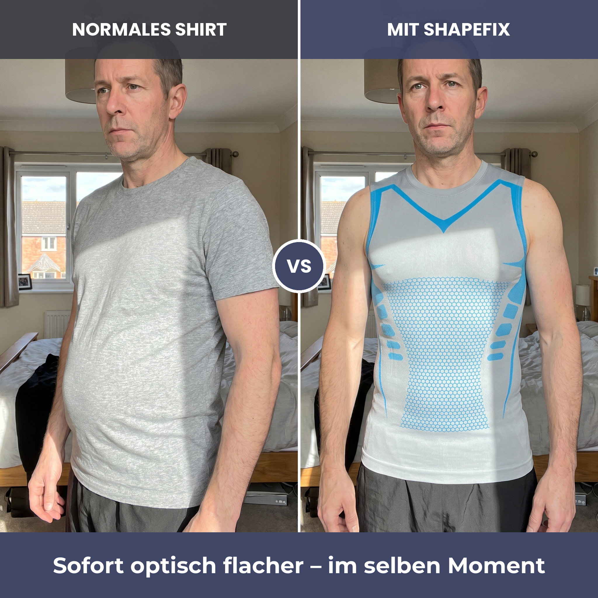 [de] Vorher–Nachher: normales Shirt vs. ShapeFix